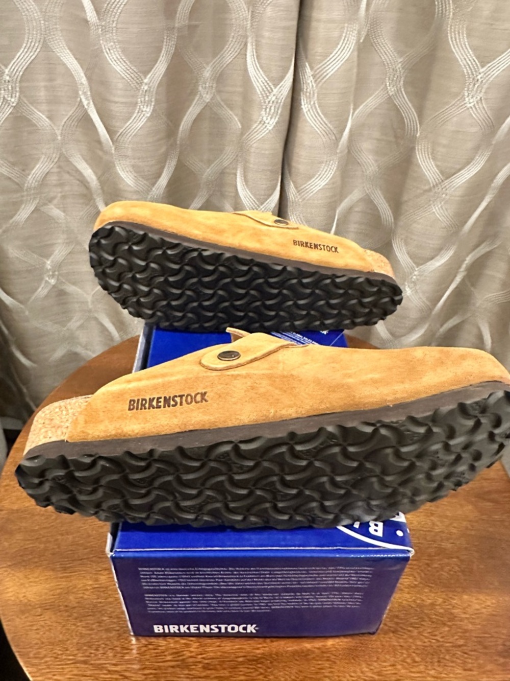BIRKENSTOCK Boston Mink Tan Suede Leather Clogs - Picture 12 of 15